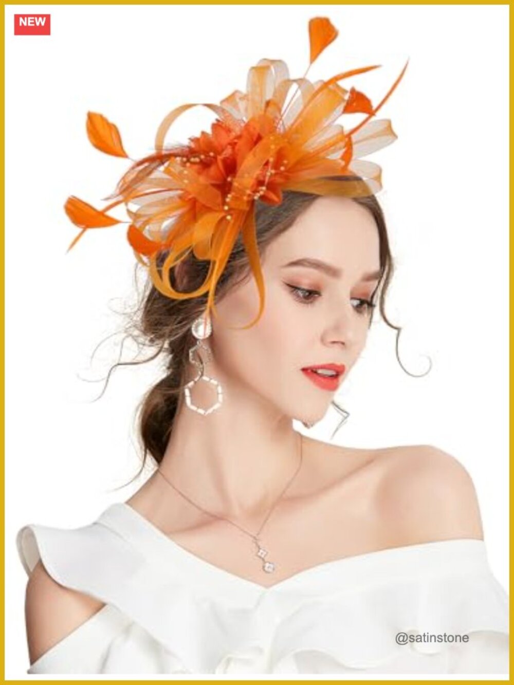 Sinamay Feather Fascinator Hair Clip Brooch Derby Tea Party Wedding